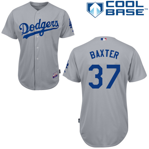 Mike Baxter #37 MLB Jersey-L A Dodgers Men's Authentic 2014 Alternate Road Gray Cool Base Baseball Jersey